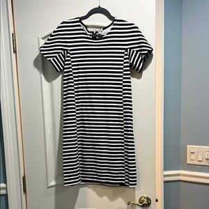 J Crew Black and White Striped Dress